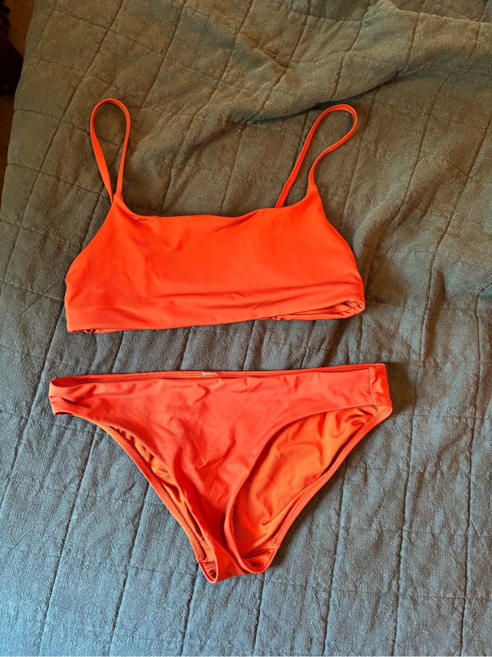 Athleta Orange Square Neck Bikini